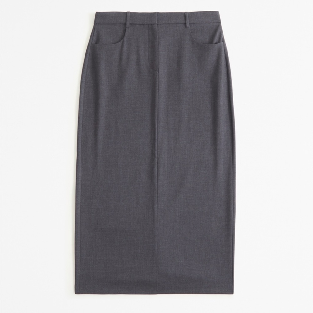 Abercrombie & Fitch Charcoal Midi Skirt